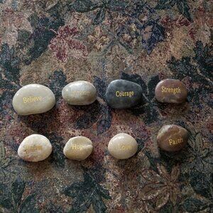Inspiration stones for thought, affirmation, encouragement, set of 8, NWOT